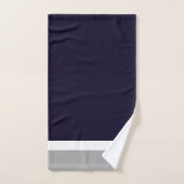 濃い青の灰色がブロックされたプラッシュ バスタオルセット (ハンドタオル)