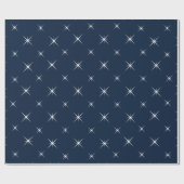 濃い青の空と白い星の輝くクリスマス ラッピングペーパー (フラット)
