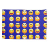 濃い青の絵文字の枕カバー 枕ケース 枕カバー (裏面-左)