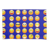 濃い青の絵文字の枕カバー 枕ケース 枕カバー (正面左)