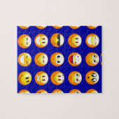 濃い青の絵文字 ジグソーパズル (横)