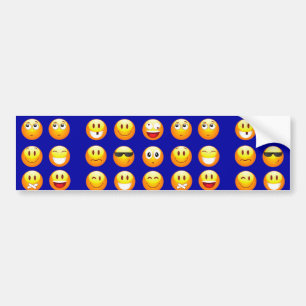 濃い青の絵文字 バンパーステッカー