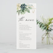 濃い青の緑の多肉株結婚のメニュー メニュー (スタンド正面)