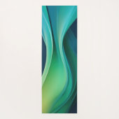 濃い青の緑の流れる型枠 ヨガマット (裏面)