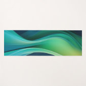 濃い青の緑の流れる型枠 ヨガマット (正面(横))