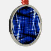 濃い青の縞模様 メタルオーナメント (右)