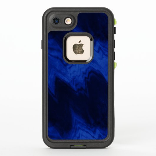 濃い青の背景に淡い青の波 LifeProof iPhoneケース (裏面)