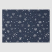 濃い青の背景に白い雪 薄葉紙 (正面)