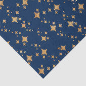 濃い青の背景に金ゴールド星 薄葉紙 (詳細)