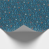 濃い青の背景のゲーマーピクセル ラッピングペーパー (角)