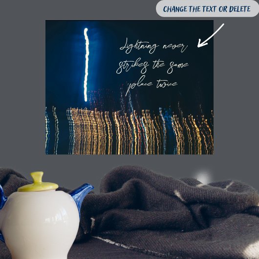 濃い青の背景の街灯 ポスター