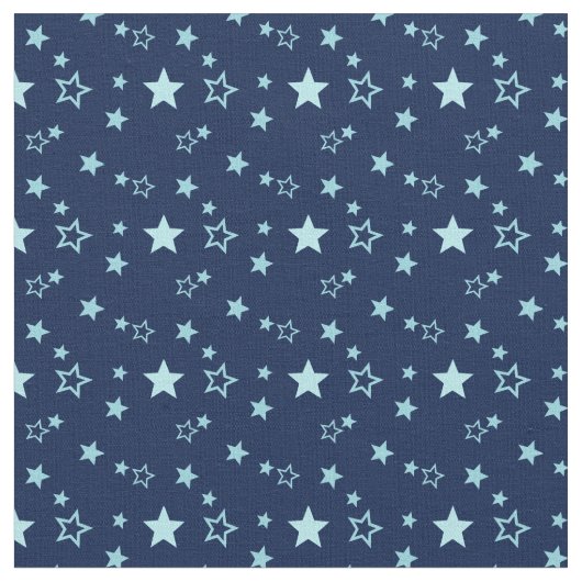 濃い青の背景パターン上の青い空の星 ファブリック (クローズアップ)