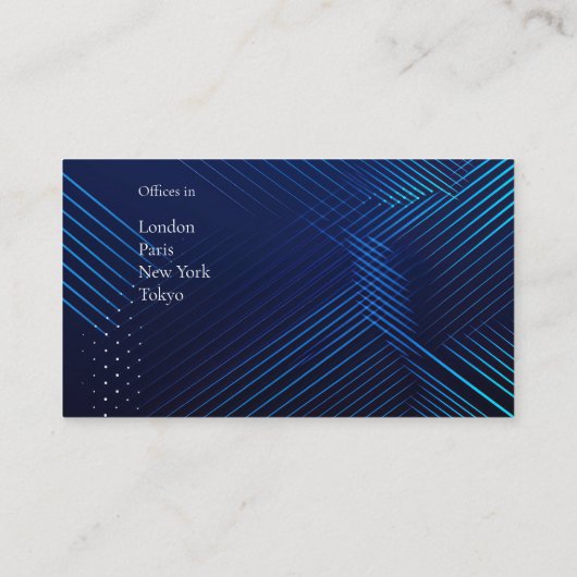 濃い青の背景（ライン付き）名刺 名刺 (裏面)