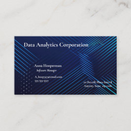 濃い青の背景（ライン付き）名刺 名刺