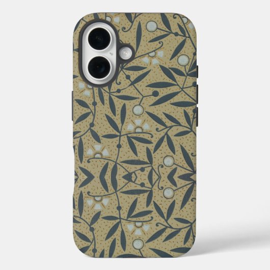 濃い青の蔦が特徴的な華やかな花柄 Case-Mate iPhoneケース (裏面)
