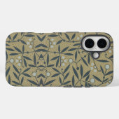 濃い青の蔦が特徴的な華やかな花柄 Case-Mate iPhoneケース (裏面 (横))