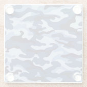 濃い青の迷彩模様 ガラスコースター (裏面)