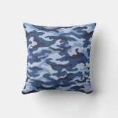 濃い青の迷彩模様 クッション (裏面)