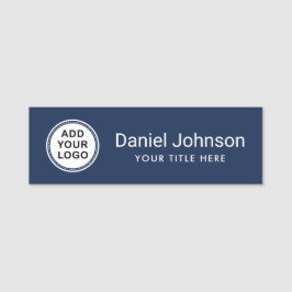 濃い青の追加カスタムロゴのビジネススタッフ 名札