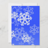 濃い青の雪の結晶クリスマスウェディング招待状 招待状 (裏面)