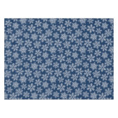 濃い青の雪片 テーブルクロス (正面(横))