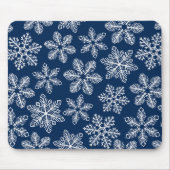 濃い青の雪片 マウスパッド (正面)