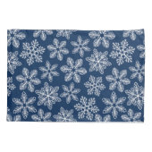 濃い青の雪片 枕カバー (裏面)