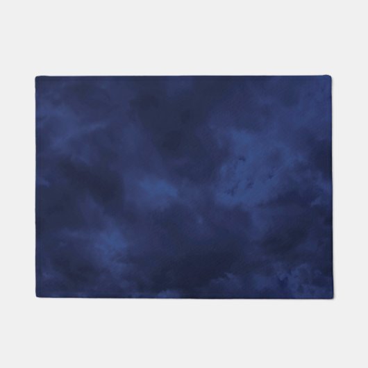 濃い青の雲 ドアマット (正面)