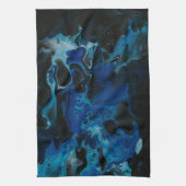 濃い青サイケデリック液 キッチンタオル (縦)