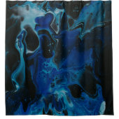 濃い青サイケデリック液 シャワーカーテン (正面)