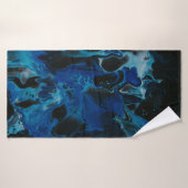濃い青サイケデリック液 バスタオル (バスタオル)