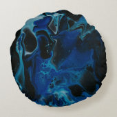 濃い青サイケデリック液 ラウンドクッション (裏面)