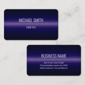 濃い青ステンレス鋼の外観 名刺 (正面/裏面)