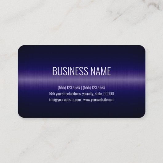 濃い青ステンレス鋼の外観 名刺 (裏面)