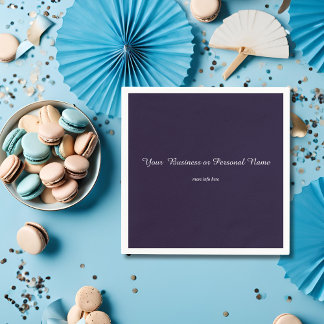 濃い青無地の色 – パーソナライズされた スタンダードカクテルナプキン