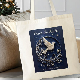 濃い青空のクリスマスの平和の鳩 トートバッグ
