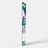 濃い青緑と白の落書き Case-Mate iPhoneケース (裏面 / 右)