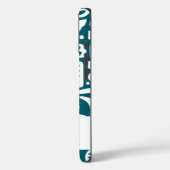 濃い青緑と白の落書き Case-Mate iPhoneケース (裏面 / 左)