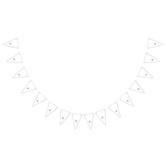 濃い青背景に、紫色のスタイリッシュな花模様の曼荼羅デザイン バンティングフラッグ (全)