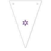 濃い青背景に、紫色のスタイリッシュな花模様の曼荼羅デザイン バンティングフラッグ (第2の旗)