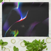 濃い青色が目立つデジタルダンス キッチンタオル (折り畳み)