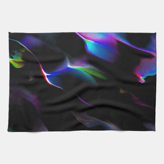 濃い青色が目立つデジタルダンス キッチンタオル (横)