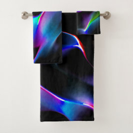 濃い青色が目立つデジタルダンス バスタオルセット