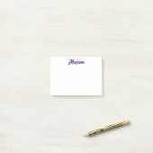 濃い青色のシンプルなモダンな和風の名前の書道 ポストイット (デスク上)
