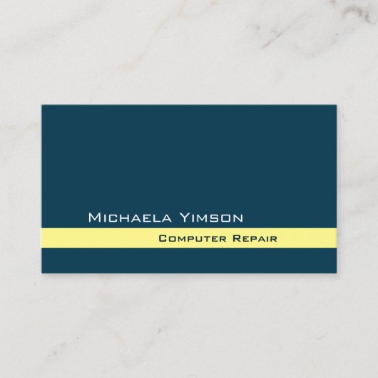 濃い青色のライトイエロー(フォトプロフェッショナル) 名刺 (正面)