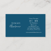 濃い青色の水面をイメージしたオシャレな 名刺 (裏面)