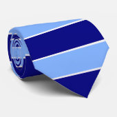 濃い青色の淡い青色の水平方向のストライプ ネクタイ (ロール)