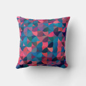 濃い青色の赤：ヴィンテージ幾何学模様 クッション (裏面)