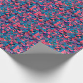 濃い青色の赤:ヴィンテージ幾何学模様 ラッピングペーパー (角)