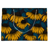 濃い青色の黄色い円錐花序 ラージペーパーバッグ (正面)